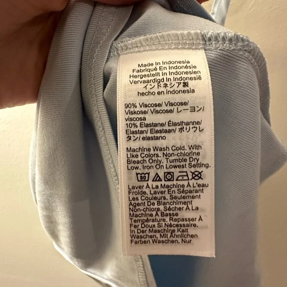 J. Crew Light Blue “Refined Rib Satin Trim” Top - Picture 3 of 3